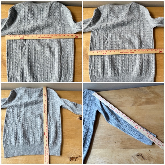 TRW SUN VALLEY J DEMETRE 100% MERINO WOOL 1/4 ZIP CABLE KNIT SWEATER WOMENS XS - Picture 12 of 12